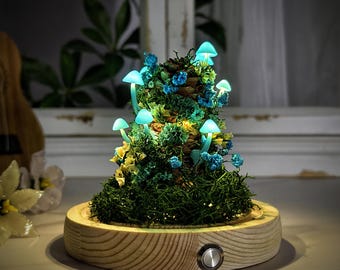 Fairy Mushroom Lamp | Natural Home Decor | Bedroom Decor | Whimsical Decor | Art Deco Lamp