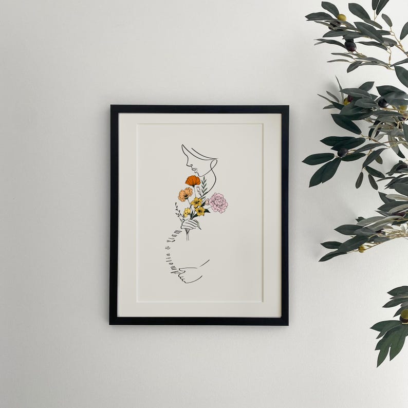 Custom Angel Baby Digital Line Art Print | Infant Loss Miscarriage Stillborn Drawing | Baby Loss Canvas Printable | Baby Loss Line Art image 2