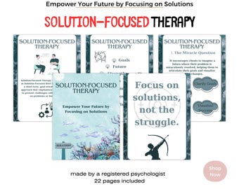 Solution Focused Therapy Worksheet, Printable Planner, Self-Care Journal, Therapy Tools & Mental Health Workbook