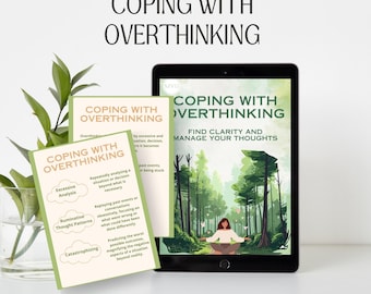 Coping with Overthinking Worksheet, Anxiety Relief, Therapy Worksheets, Emotional Support, Mental Health Workbook