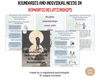 Boundaries and Individual Needs Workbook | Therapy Worksheets for Couples Counseling, Relationship Healing & Self-Care