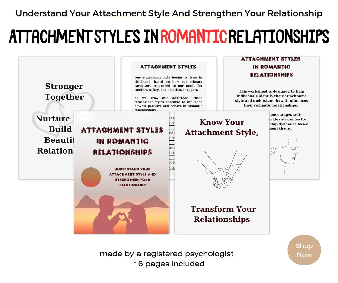 Attachment Styles in Romantic Relationships Worksheet, Couples ...