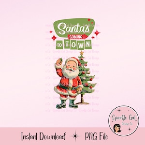 Weihnachtsmann kommt in die Stadt Vintage Weihnachten Digital Download Sofortdownload