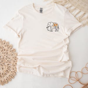 Floral Elephant T-Shirt: Sunflower Animal Lover Top