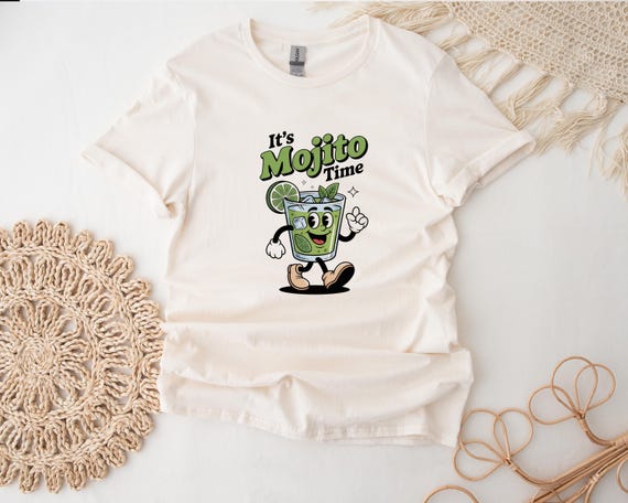 Mojito Graphic T-shirt for Cocktail Drinker, Retro Alcohol Summer