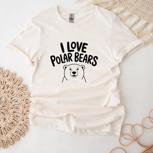 I Love Polar Bears T-Shirt For Animal Lovers Polar Bear Graphic Tee Animal Retro Top Vintage Polar Bear T-Shirt