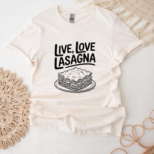 Lasagna T-Shirt For Food Lover Live Love Lasagna Shirt For Foodie Retro Food Tee Funny Lasagna T Shirt