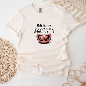 Bloody Mary Drinking T-Shirt For Cocktail Drinker, Vintage Summer T Shirt For Holiday, Retro Bloody Mary Tee
