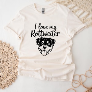 I Love My Rottweiler T-Shirt For Dog Lovers Rottweiler Graphic Tee For Dog Owners Animal Retro Top