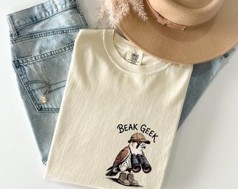 T-shirt crécerelle, t-shirt oiseau drôle, geek bec, t-shirt couleurs confort format de poche