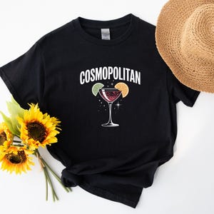 Cosmopolitan Vintage T-Shirt For Cocktail Drinker, Cosmo Summer T Shirt For Holiday, Retro Cocktail Tee