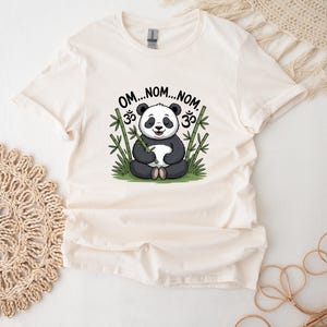 Meditation T-Shirt For Panda Lovers Retro Meditation Shirt Funny Panda T Shirt - Om Nom Nom