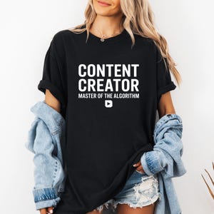Content Creator Funny T-Shirt, Unisex Black Tee, Master Of The Algorithm, Vintage Comfort Colors T Shirt