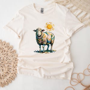 Sheep T-Shirt For Animal Lover Van Gogh Sheep T Shirt For Artist Sheep Van Gogh Tee For Birthday