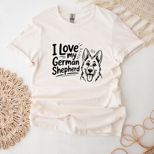 I Love My German Shepherd T-Shirt For Dog Lovers German Shepherd Graphic Tee For Dog Owners Animal Retro Top