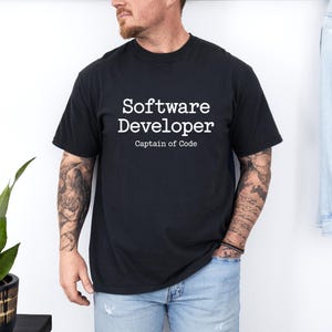 Software Developer Funny T-Shirt, Unisex Black Tee, Captain Of Code, Vintage Comfort Colors T Shirt