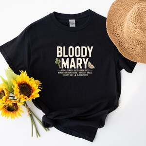 Bloody Mary Recipe T-Shirt For Cocktail Drinker, Bloody Mary Summer T Shirt For Holiday, Retro Cocktail Tee