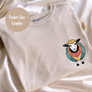 Sheep Geometric T-Shirt For Animal Lover Sheep Graphic Shirt For Birthday Geometric Sheep T-Shirt