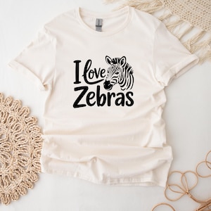 I Love Zebras T-Shirt For Animal Lovers Zebra Graphic Tee Animal Retro Top Vintage Zebra T-Shirt