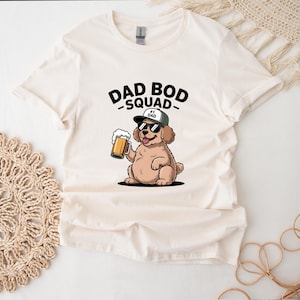 Poodle Funny T-Shirt For Fathers Day Dad Bod Shirt For Dog Lovers Retro Poodle T Shirt For Dad