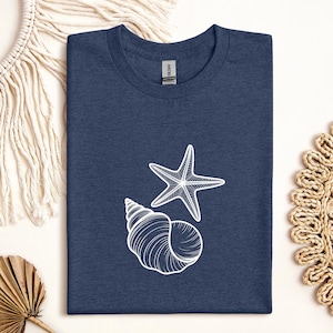 Starfish T-Shirt For Ocean Gift, Shell Shirt For Summer, Beach Shell Top For Starfish Lover, Sea Life Holiday T Shirt