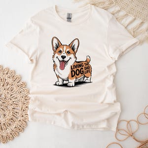 Corgi Dad Shirt For Fathers Day Funny Corgi T-Shirt For Him Living The Dog Dad Life Top Gift For Dad