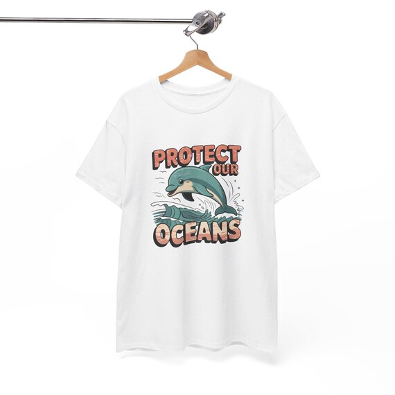 Retro Dolphin T-shirt: Save Our Oceans Environmentalist Tee