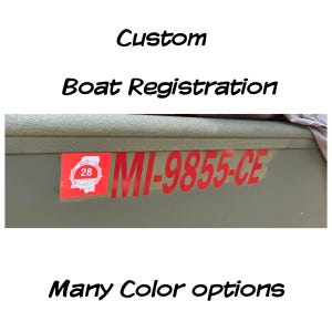 Aufkleber für die Bootsregistrierung. Zahlen und Buchstaben Aufkleber für Boot. Normales Vinyl. Einseitig oder Set