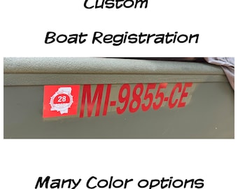 Custom Boat Registration Stickers. Number and Letter Decal Sticker for Boat. Regular Vinyl. One side or Set