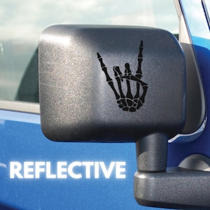 Reflektierende Skelett Rock Hand Aufkleber Aufkleber für Auto Spiegel Fenster Stoßstange Laptop Wasserflasche Telefon Fall Helm & mehr