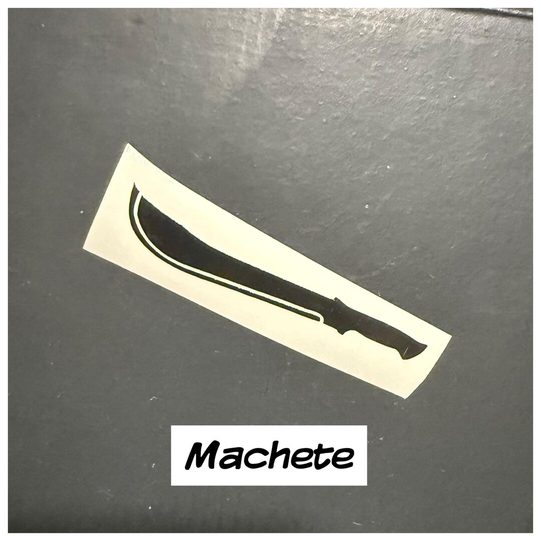 REFLECTIVE Machete Knife Sticker Decal for Car Mirror Window Bumper ...