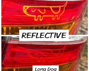 REFLECTIVE Dog Decal Sticker for Car Window Bumper, Cup, Lap Top, Helmet, Phone and More. Easter Egg