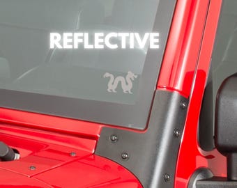 REFLECTIVE Mythical Dragon Decal Sticker for Car Window Bumper Mirror, Cup, Lap Top, Helmet, Luggage Water Bottle & More. Easter Egg
