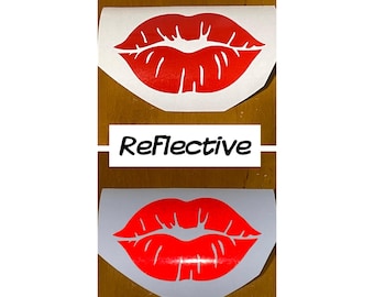 REFLECTIVE Kiss Lips Vinyl Sticker Decal For Car Window Bumper Laptop Water Bottle Luggage Phone Case Helmet Phone Case & More