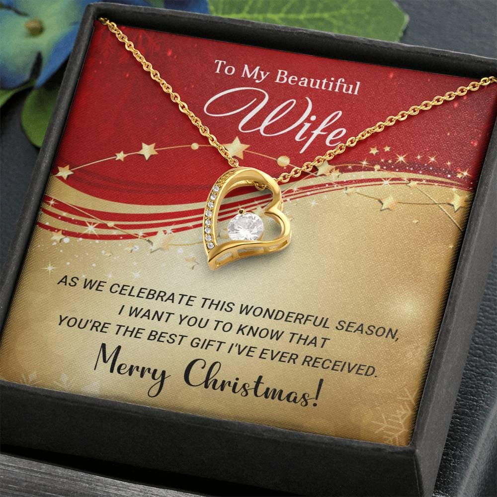 Christmas Gift for Wife After Marriage Luxury Christmas Gift Ideas for Your Romantic Wife Forever Quotes Massage Card Necklace For Birthday