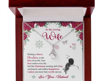 Perfect Christmas Gift Ideas for My Wife Romantic Holiday Gifts for My Wife 18K Gold Plated Jewelry with a Personalized Message for Wife