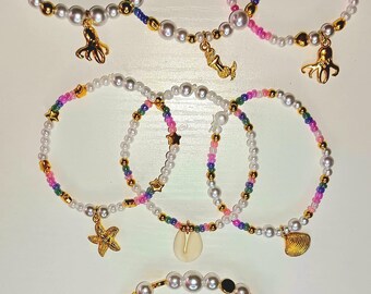 Multi-Color Pearl Shell Bracelet