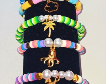 Tropical Clay Bead Bracelets