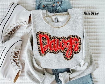 Leopard Dawgs Game Day Tee or Sweatshirt | Red Leopard Football Fan Apparel