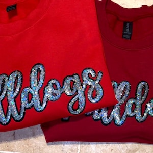 Bulldogs Silver Sequin Cozy Crewneck  Game Day Crewneck