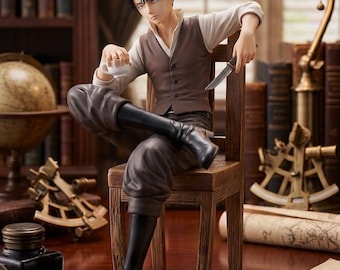 19cm Anime Attack on Titan Figures Levi Ackerman Figure Sitting Posture