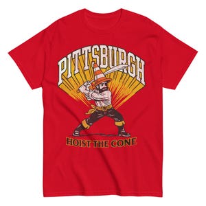 Hoist The Cone: Pittsburgh Baseball Retro Throwback Tee