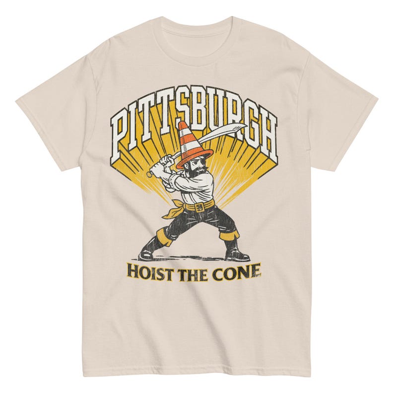 Hoist The Cone: Pittsburgh Baseball Retro Throwback Tee