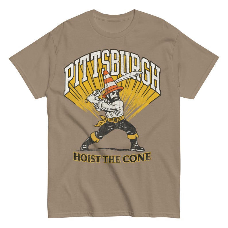 Hoist The Cone: Pittsburgh Baseball Retro Throwback Tee