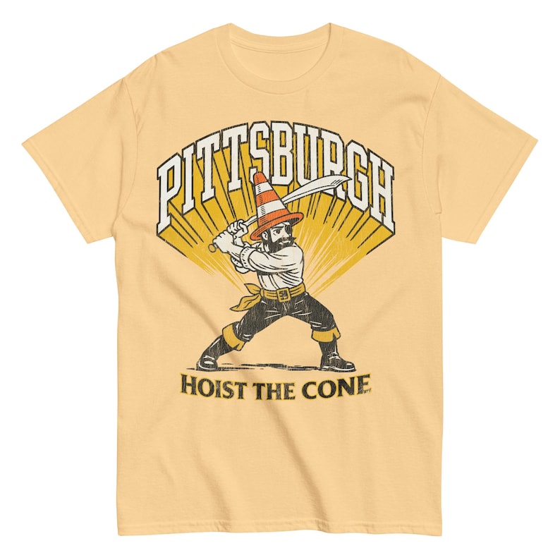 Hoist The Cone: Pittsburgh Baseball Retro Throwback Tee