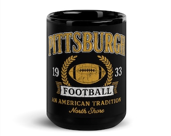 Pittsburgh Football Vintage Crest Glossy Mug