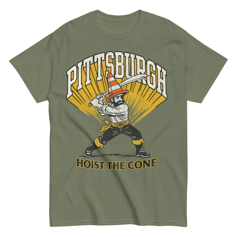 Hoist The Cone: Pittsburgh Baseball Retro Throwback Tee