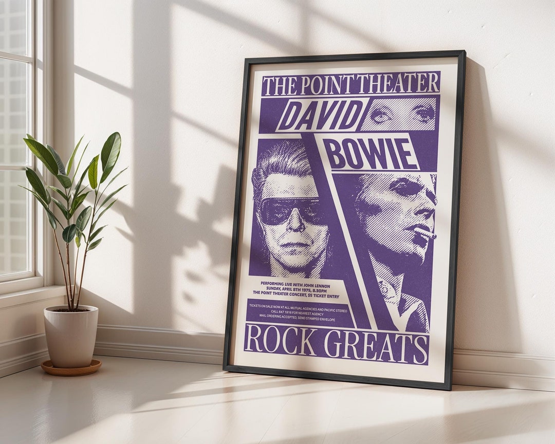 David Bowie Poster, Iconic Music Rock Singer, David Bowie Retro ...