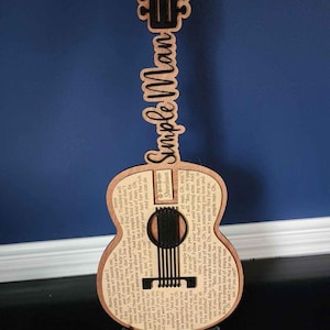 Lyric Wall Art, Song Lyric Guitar, Country Music Wall Art, Country Lyric Art, Music Lyric Decor, Musician Home Decor, Guitar Shaped Art