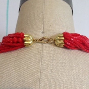 17 Red Multi strand Vintage Necklace image 3